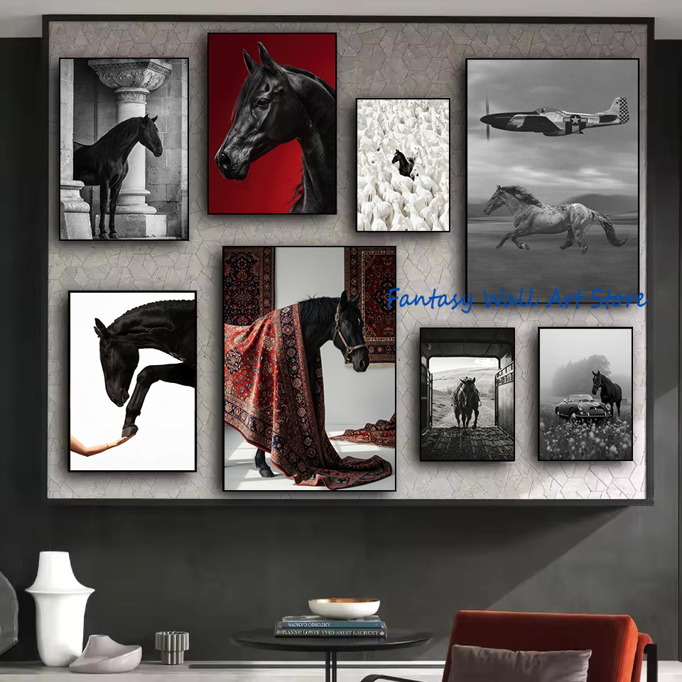 Luxury Lifestyle Picture - Black Horse Photos Vintage Luxury Wall