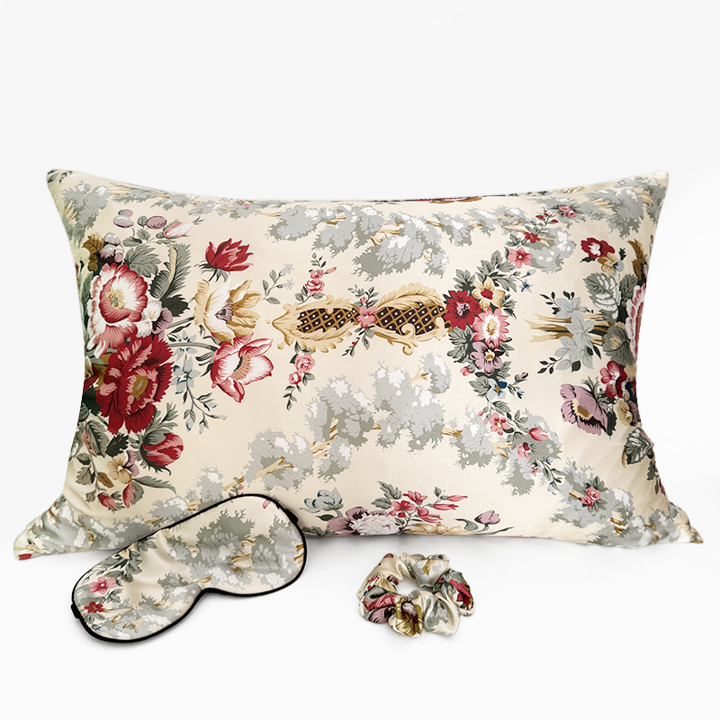 Silk Pillowcase Set - Zipper Pillowcase 1pc with Matched Sleep