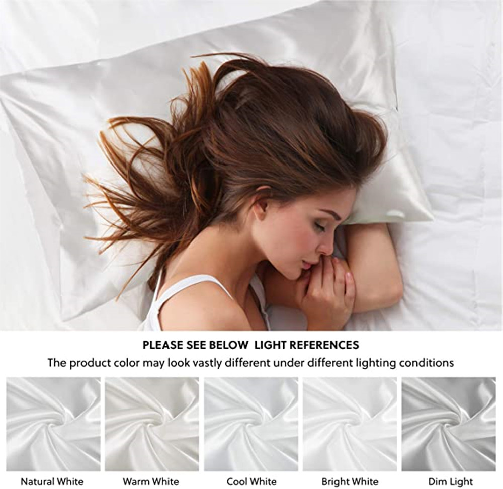 2pcs/lot Solid Silky Satin Ski - Silk Pillowcase Set review and price