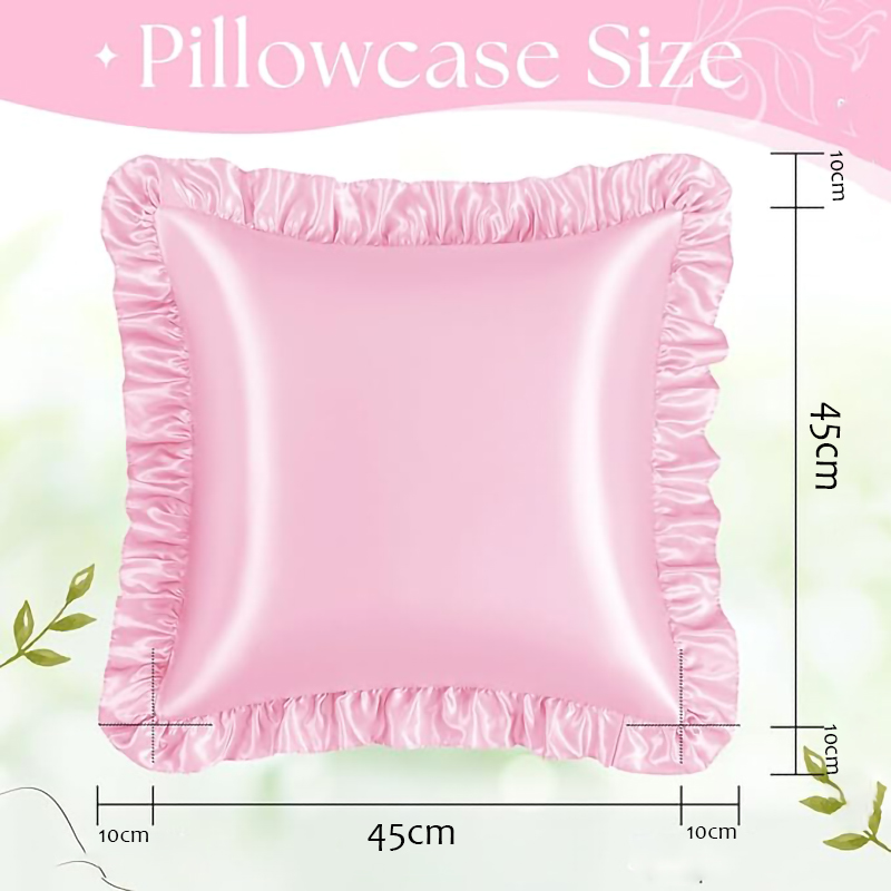 2Pcs Satin Ruffled Pillow Case - Silk Pillowcase Set review and price